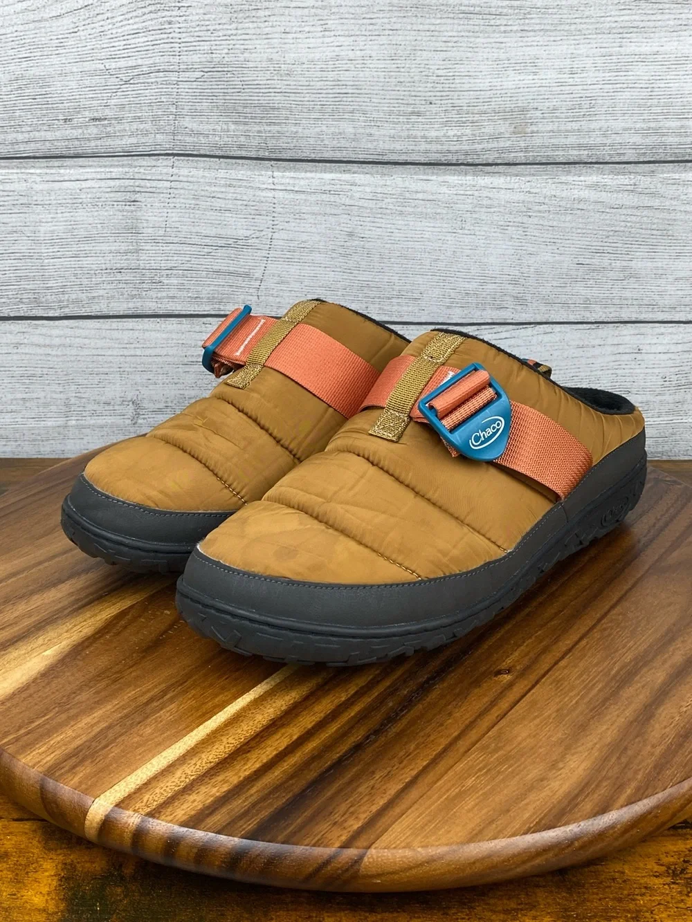 Chaco Ramble Puff Clog Retro Camel Brown Cozy Slip On Shoe Men’s Size 12